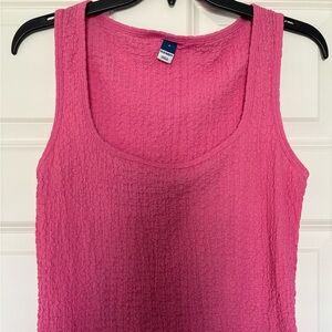 Old Navy Bright Pink Textured Tank Top